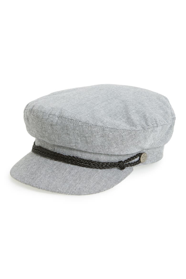Fiddler Fisherman Cap, Main, color, SLATE BLUE/ SEPIA/ ORANGE