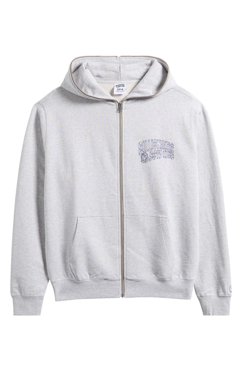 Billionaire Boys Club Small Curve Graphic Zip Hoodie, Alternate, color, Heather Grey