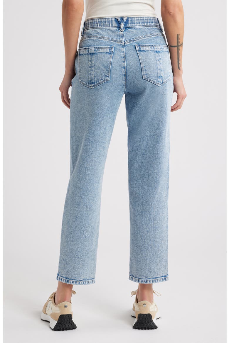 Spliced High Waist Ankle Straight Leg Jeans, Alternate, color, LIGHT BLUE ARTISANAL