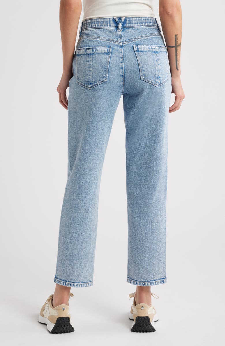 Wit & Wisdom Spliced High Waist Ankle Straight Leg Jeans, Alternate, color, Light Blue Artisanal