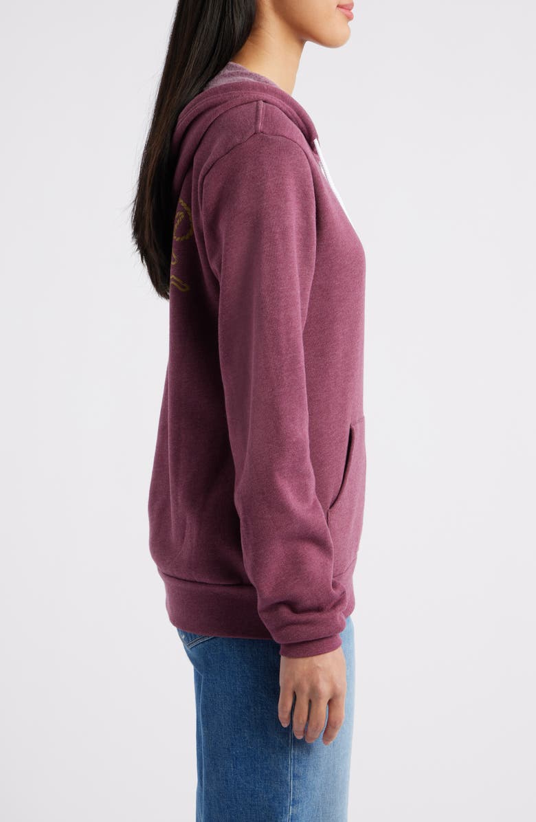 Pendleton Western Rope Graphic Zip Front Cotton Blend Hoodie, Alternate, color, Maroon Heather