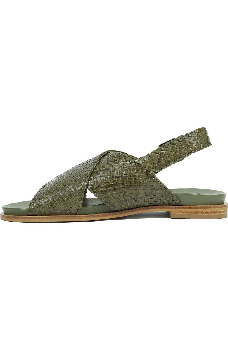 Celtic & Co. Leather Woven Crossover Sandal, Alternate, color, Olive