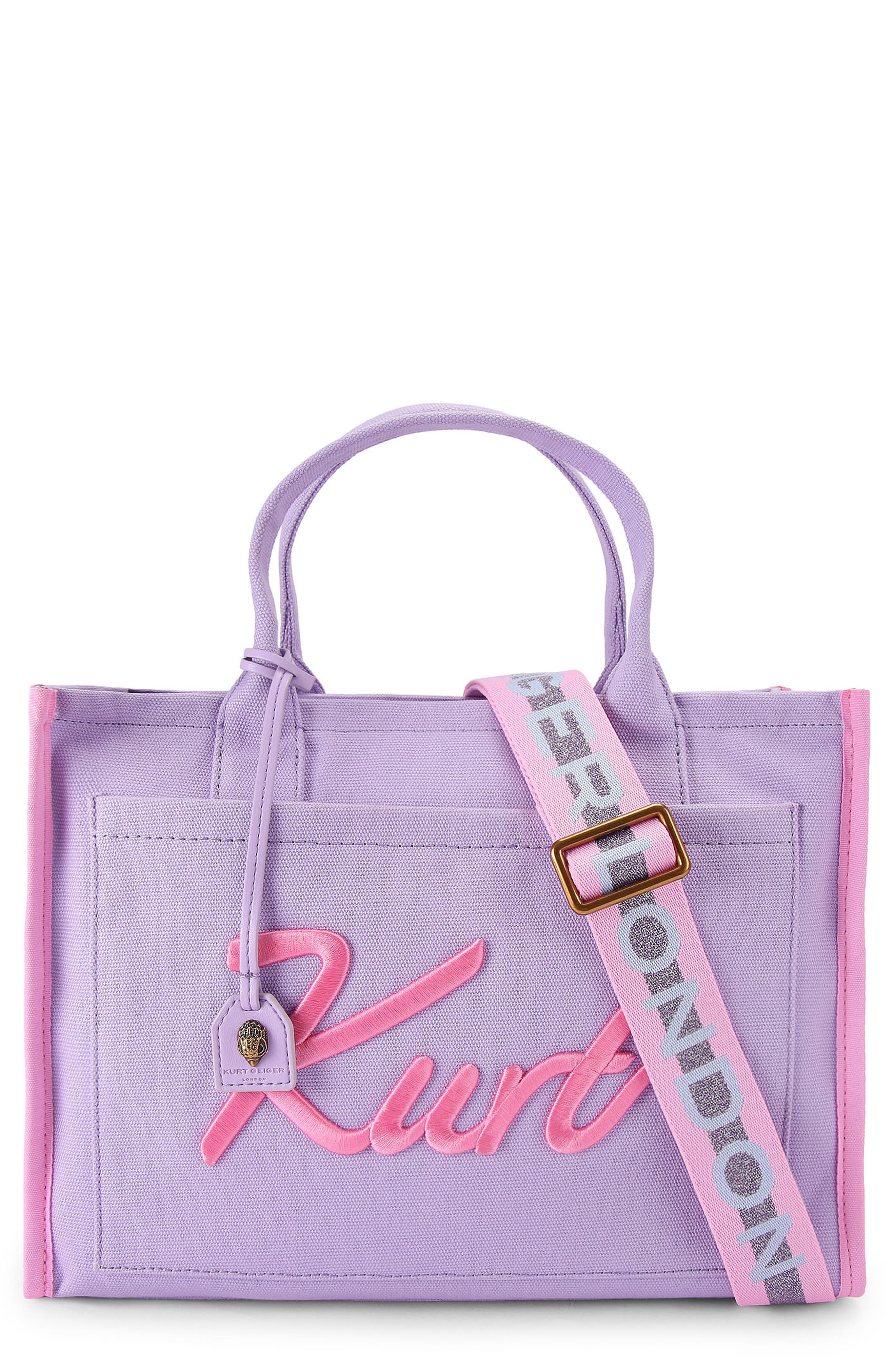 Kurt Geiger London Kurt Canvas Tote Bag, Main, color, Light/ Pastel Purple