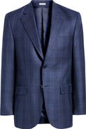 Peter Millar Flynn Classic Fit Blue Plaid Wool Sport Coat