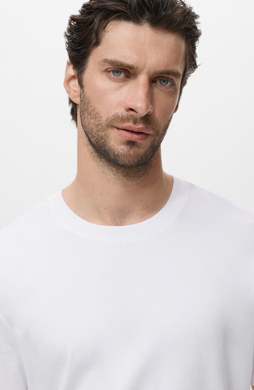 Mango Regular Fit Cotton T-shirt In White