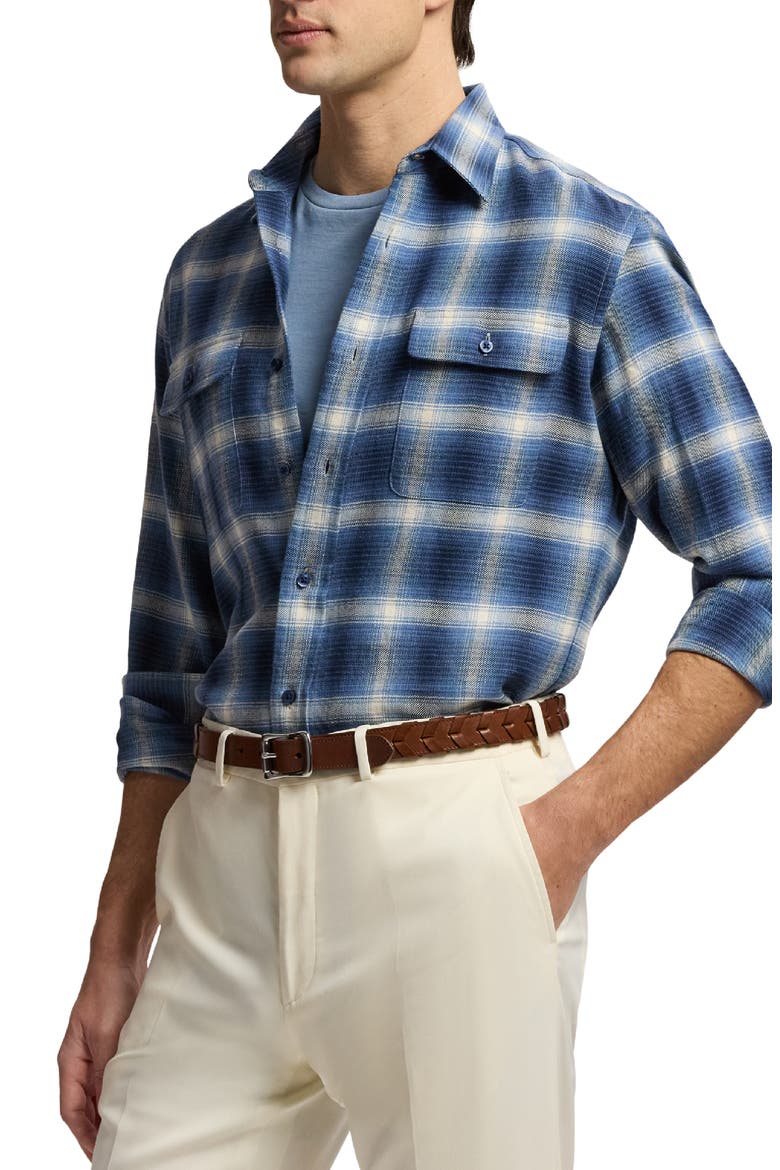 Cooper Plaid Hemp & Cotton Button-Up Shirt, Alternate, color, WINWARD BLUE MULTI