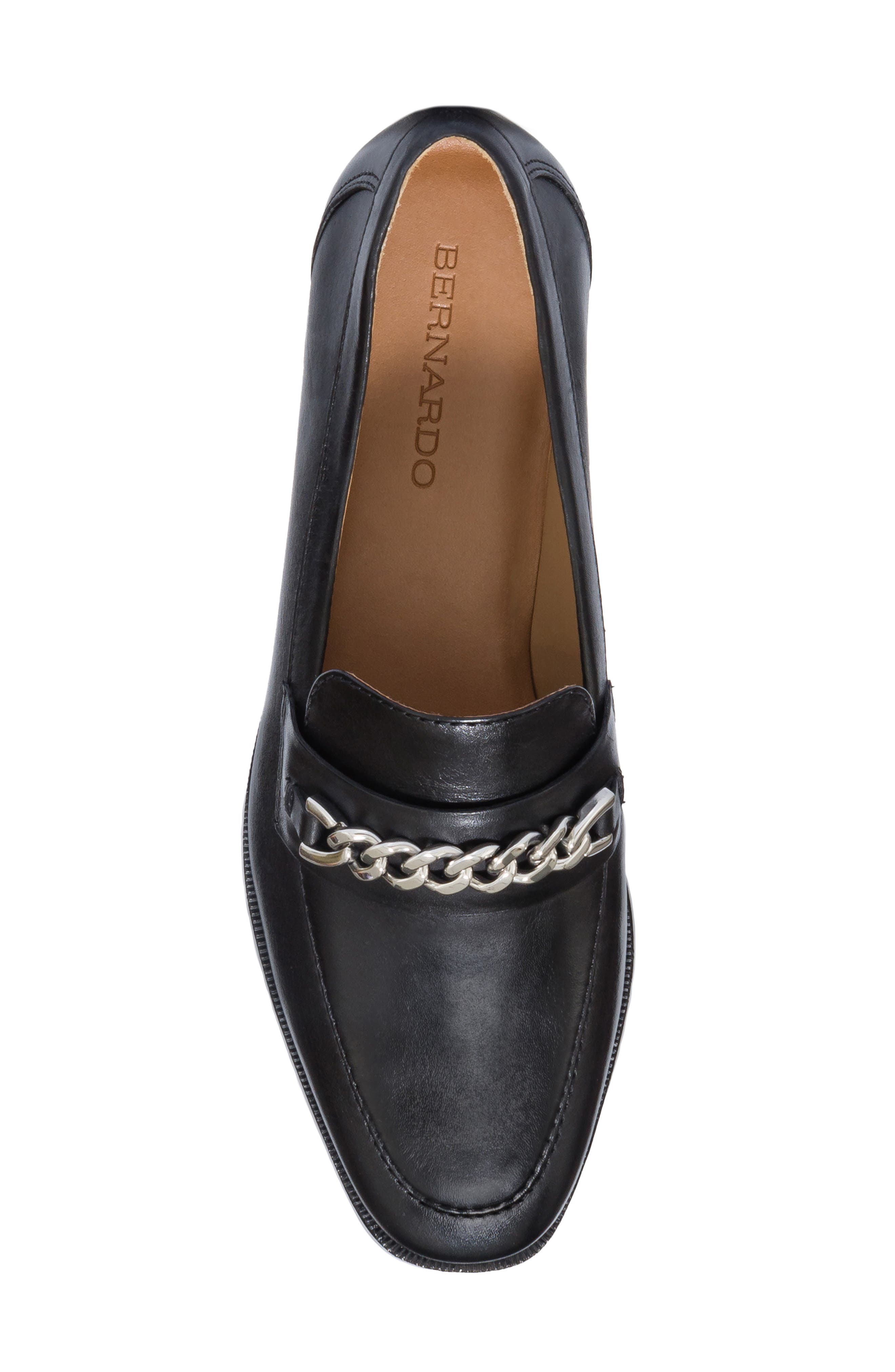 Bernardo Footwear Zephyr Chain Loafer, Alternate, color, Black Antique Calf
