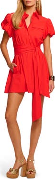 Ramy Brook Nicky Stretch Cotton Mini Shirtdress