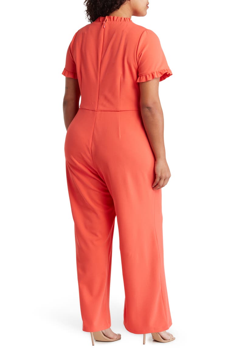Ruffle Neck Jumpsuit, Alternate, color, CAYENNE CORAL