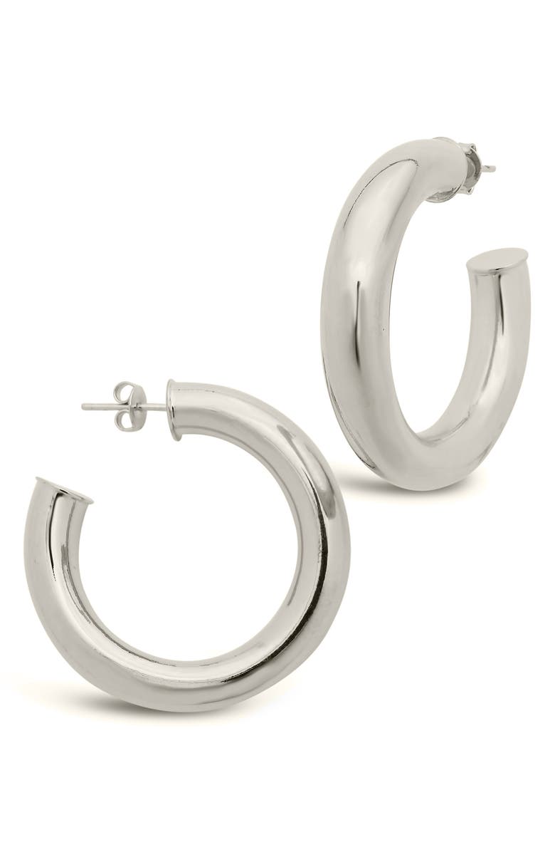Sterling Forever Five Days of Hoops Assorted 5-Pack Hoop Earrings, Alternate, color, Silver