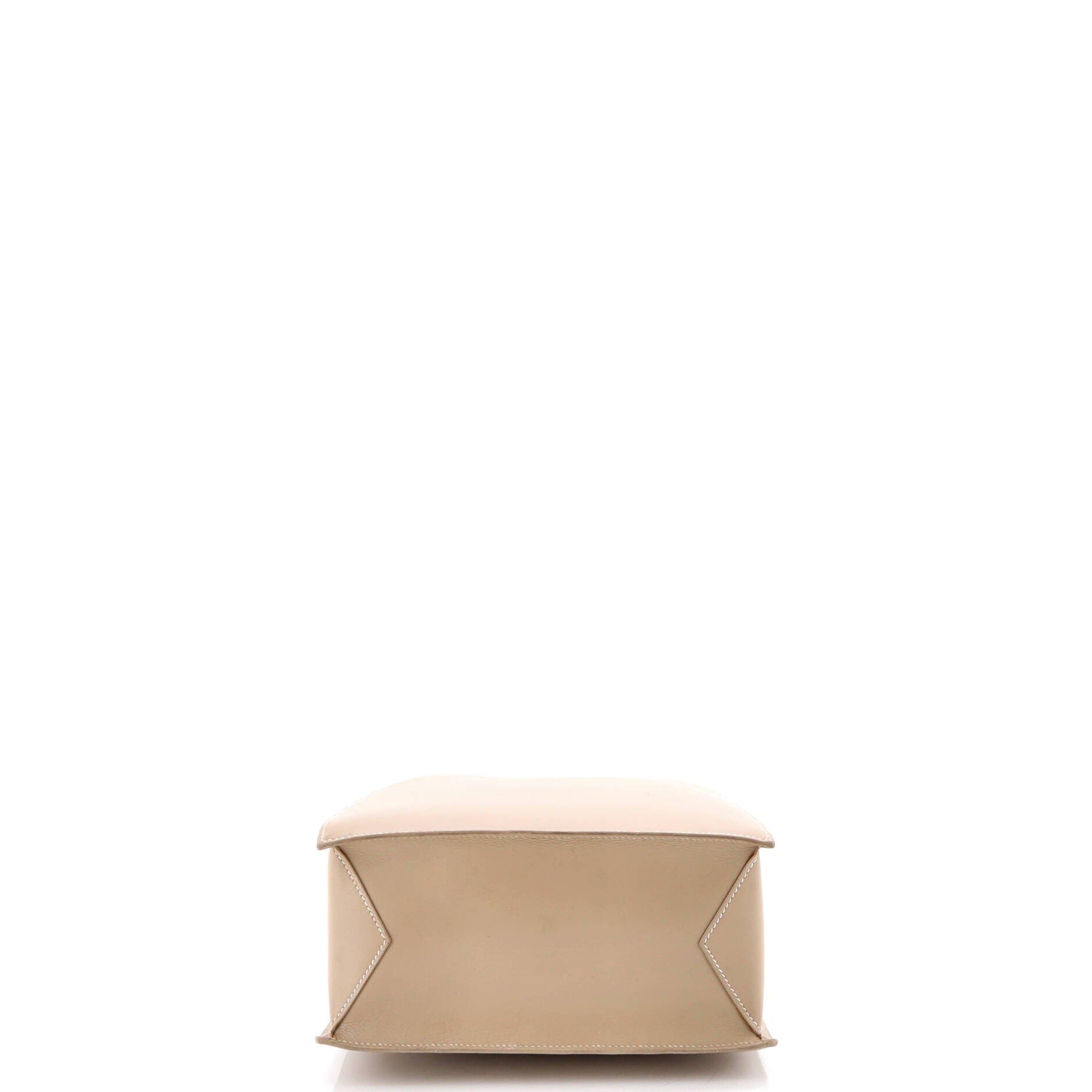 Pre-Owned Hermes Lucy Tote Leather MM, Alternate, color, Blanc Casse