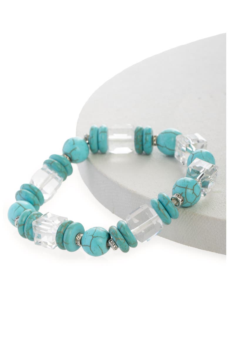 Beaded Stretch Bracelet, Alternate, color, TURQUOISE