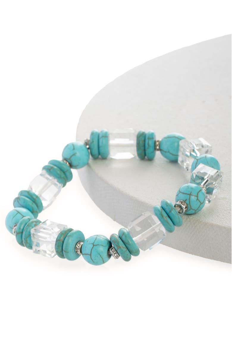 SAACHI Beaded Stretch Bracelet, Alternate, color, Turquoise