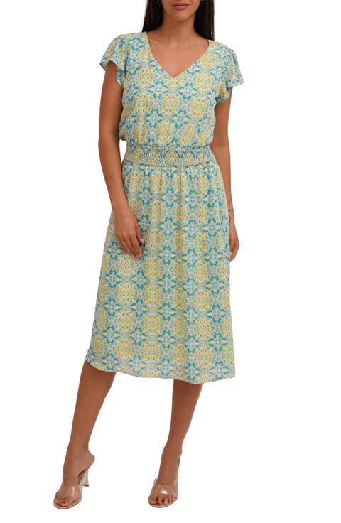 Flutter Sleeve Midi Dress