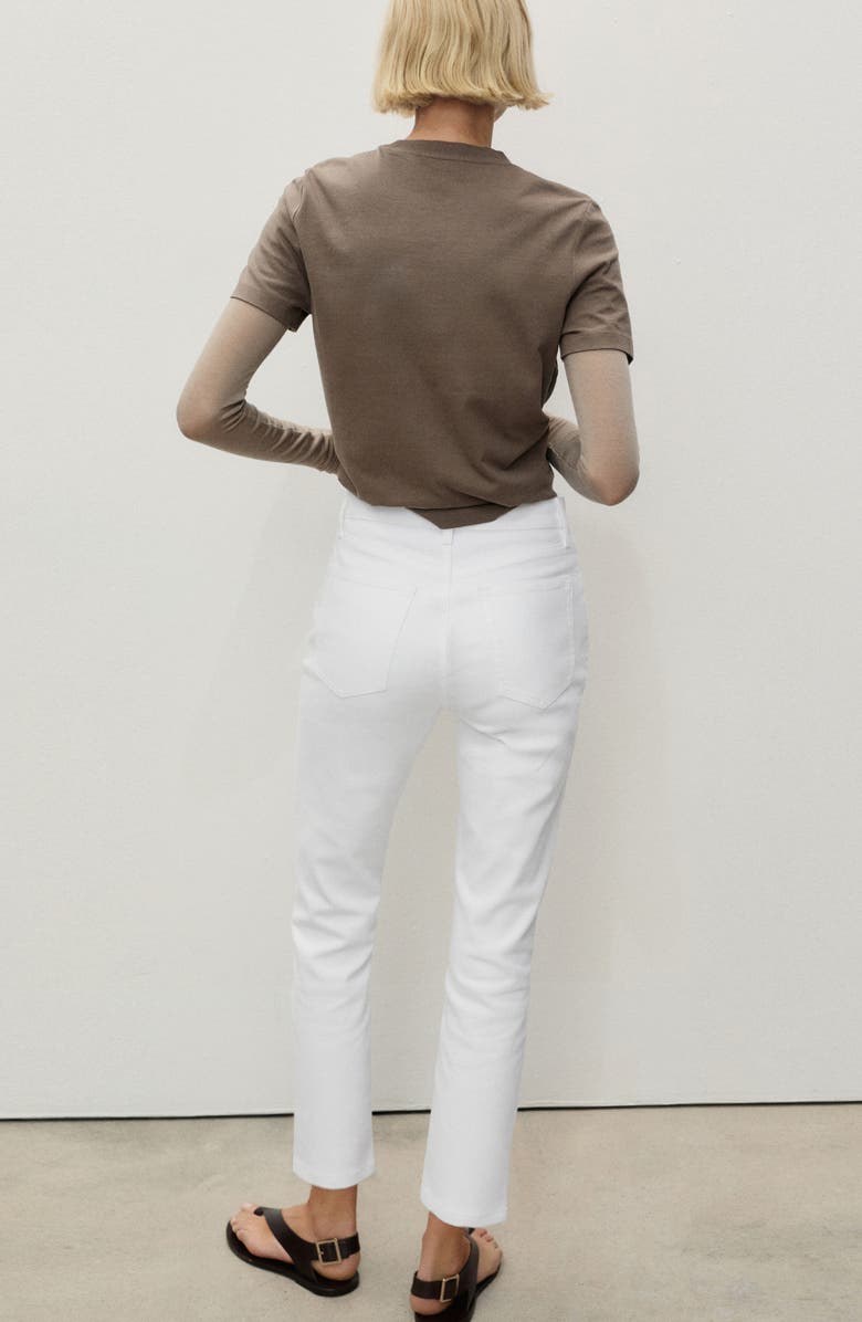 MANGO Claudia Crop Slim Fit Jeans, Alternate, color, White