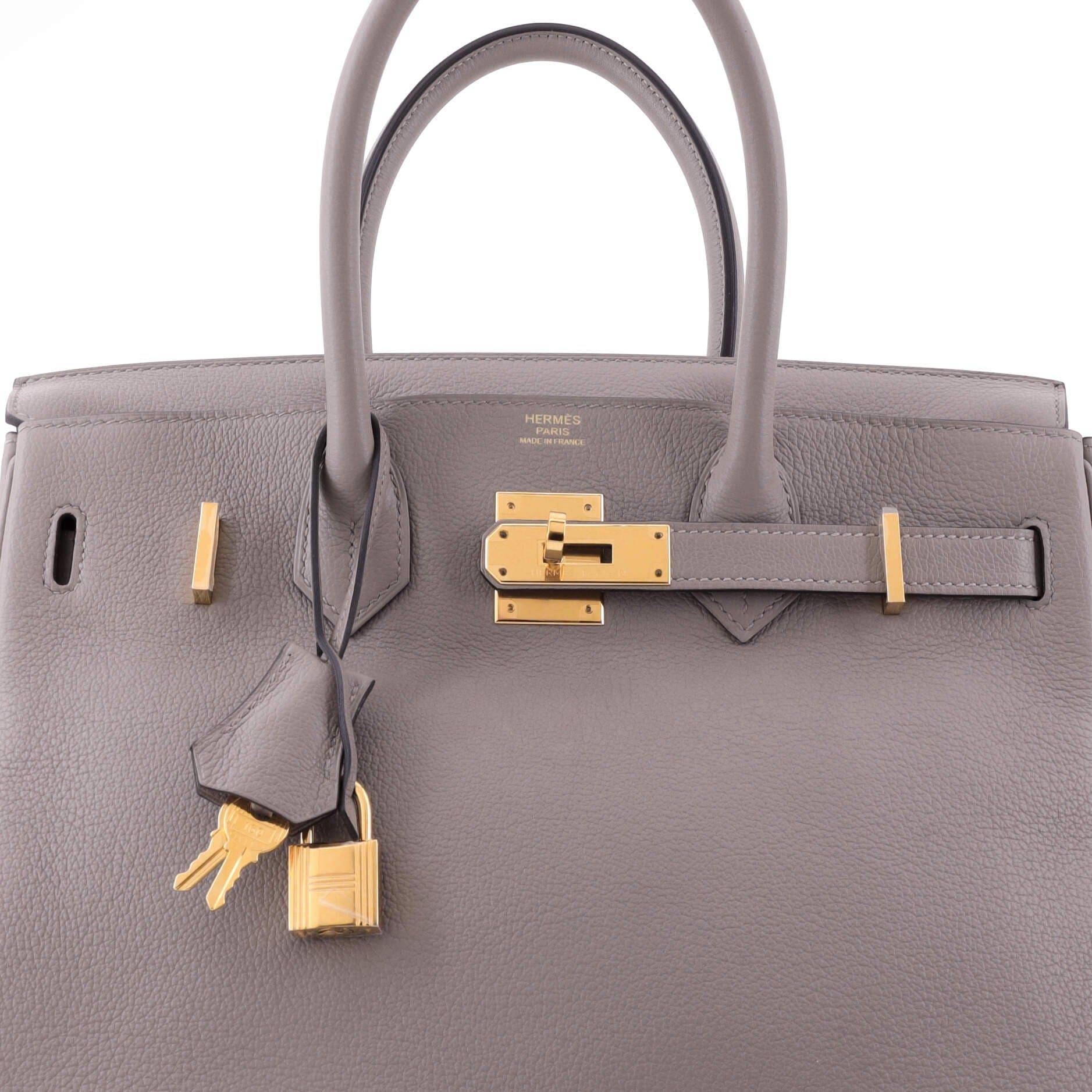Birkin Handbag Grey Novillo with Gold Hardware 30, Alternate, color, Grey