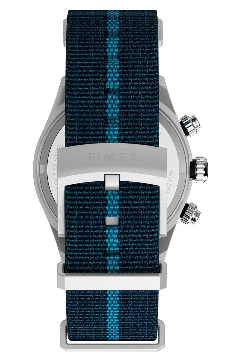 Waterbury Heritage Chronograph Webbing Strap Watch, 39mm, Alternate, color, BLUE