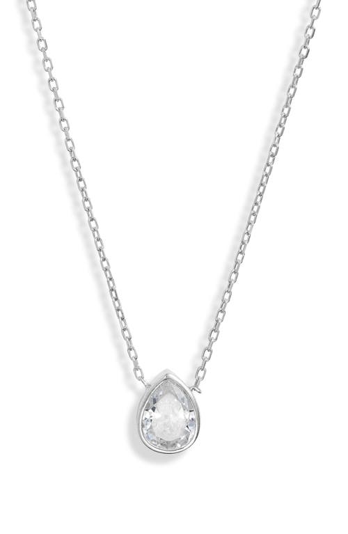 Shymi Mini Heart Bezel Pendant Necklace In Silver/white/pear Cut