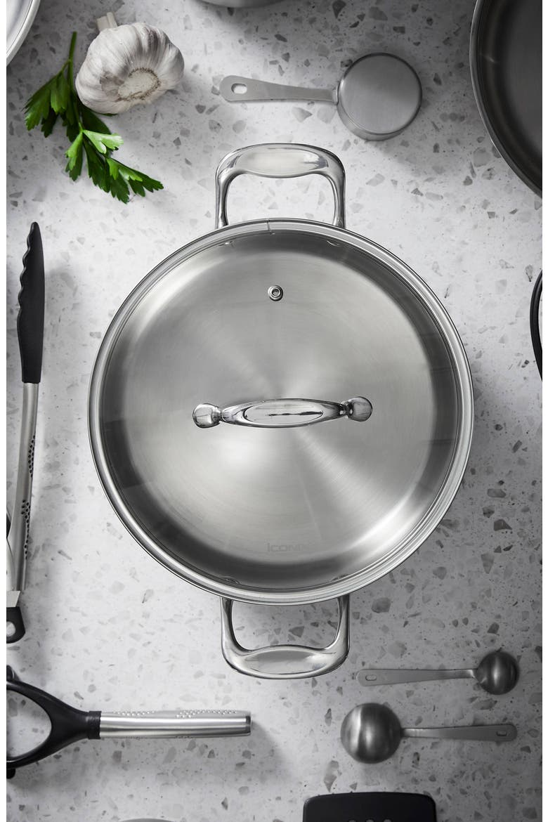 iconiX™ 5 Qt Casserole with Lid, Alternate, color, SILVER