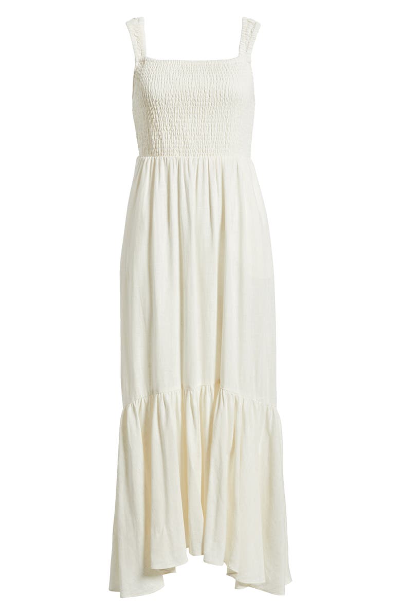 Chelsea28 Smocked Tiered Maxi Dress, Alternate, color, Ivory Cloud