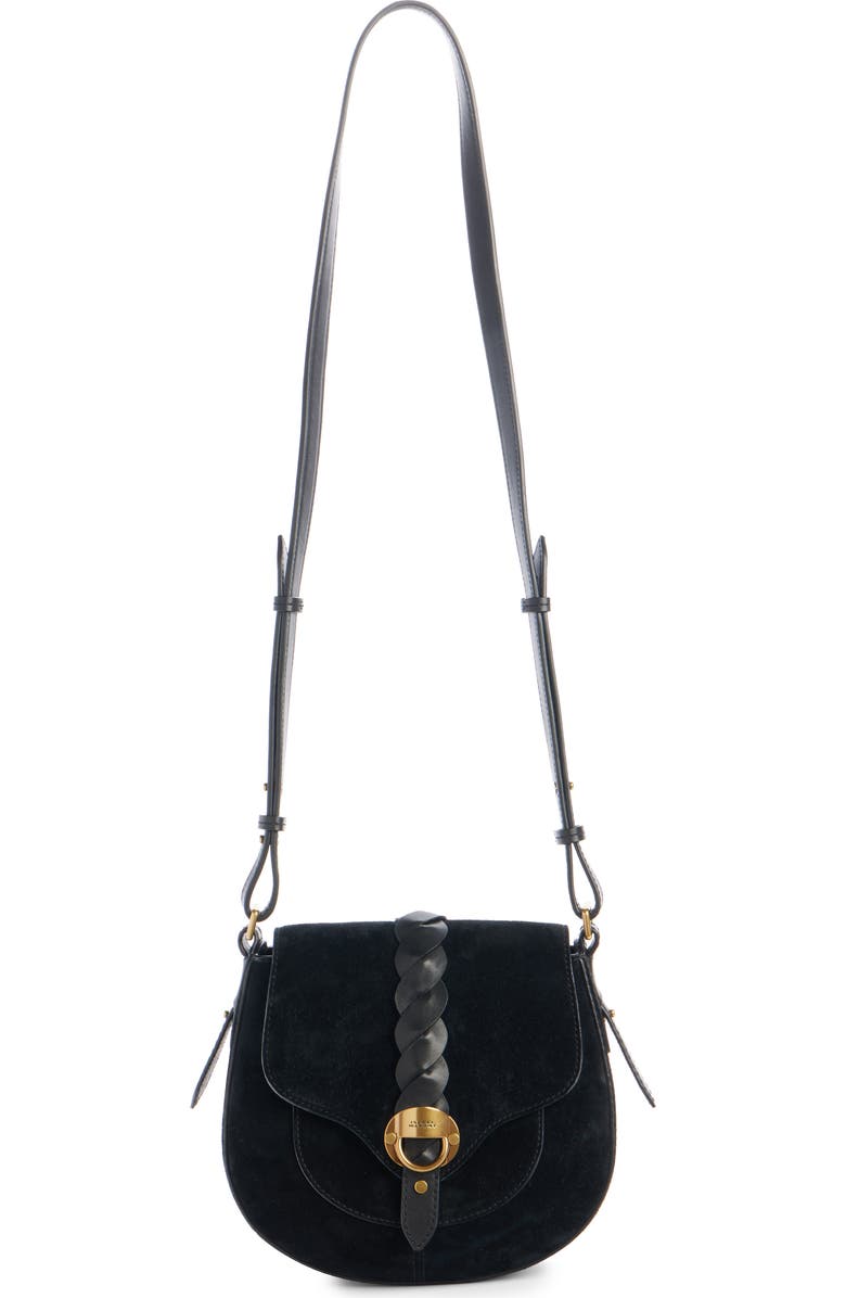 Isabel Marant Small Altay Suede Shoulder Bag, Alternate, color, Black