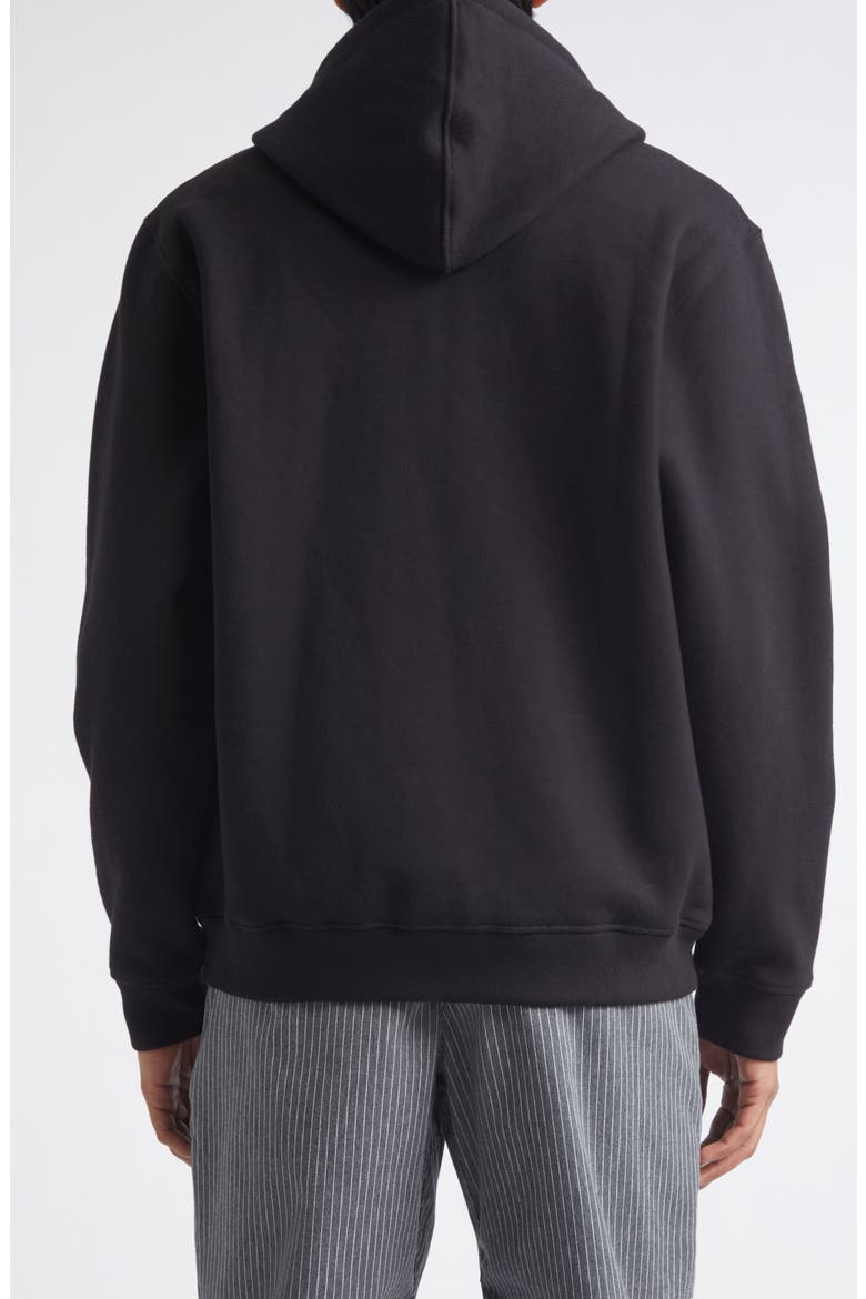 Stud Cotton Blend Fleece Zip Hoodie, Alternate, color, TRUE BLACK