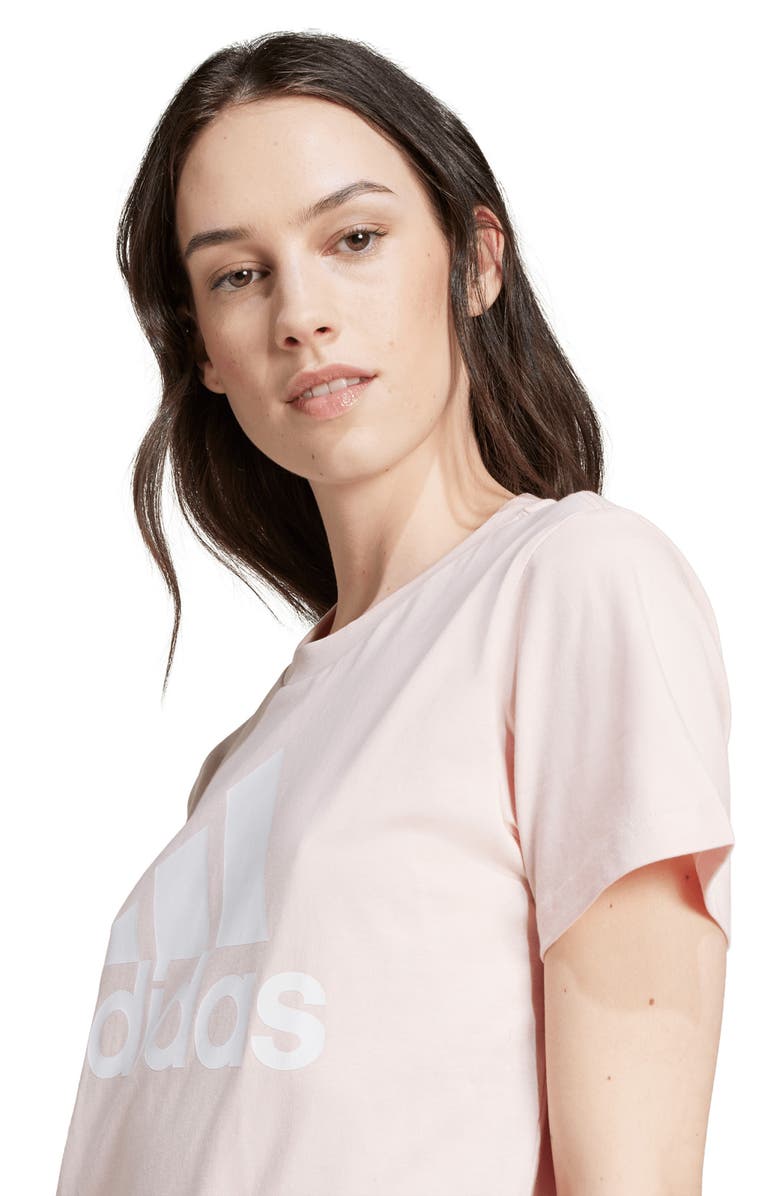 adidas Logo Print Cotton T-Shirt, Alternate, color, Sandy Pink