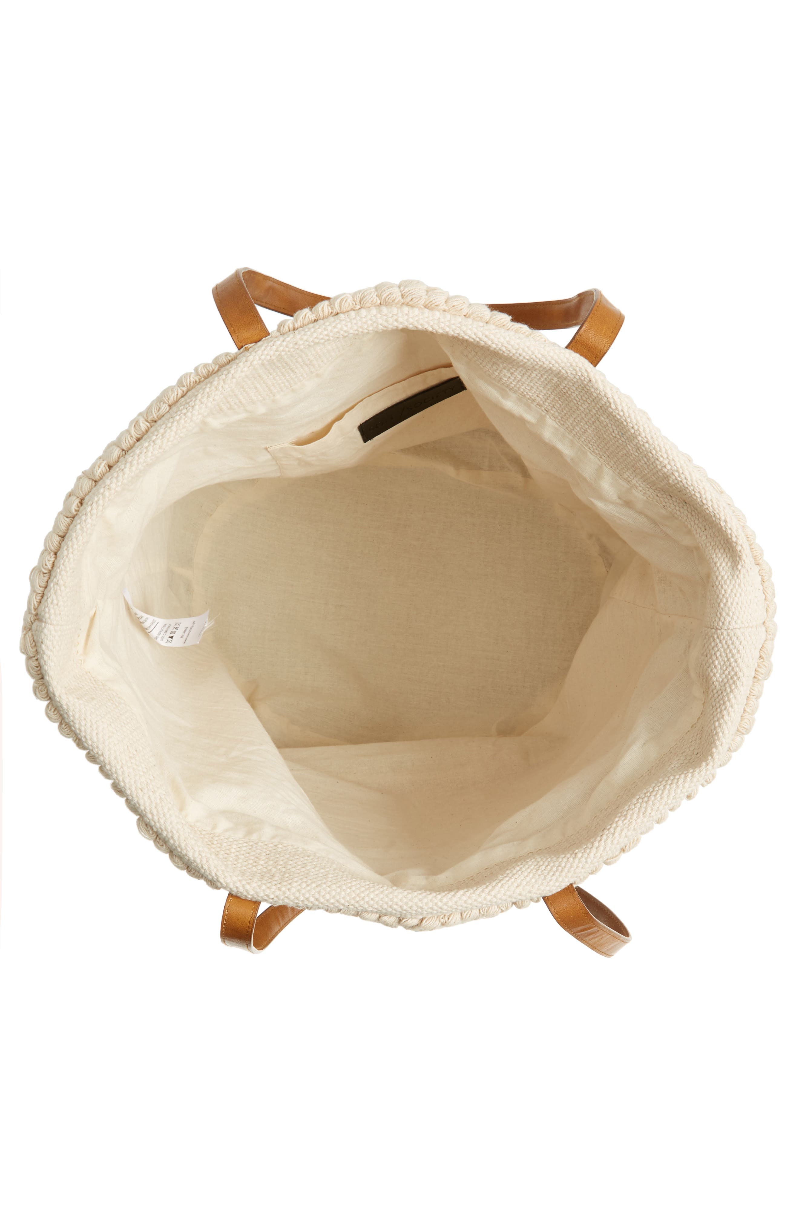 Woven Bottom Tote, Alternate, color, CREAM