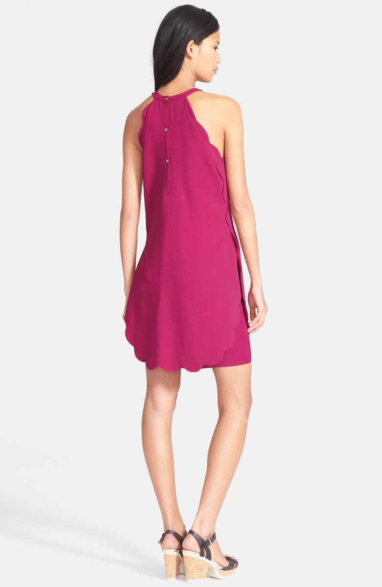 A.L.C. 'Alexis' Sleeveless Scallop Hem Crepe Dress, Alternate, color, 