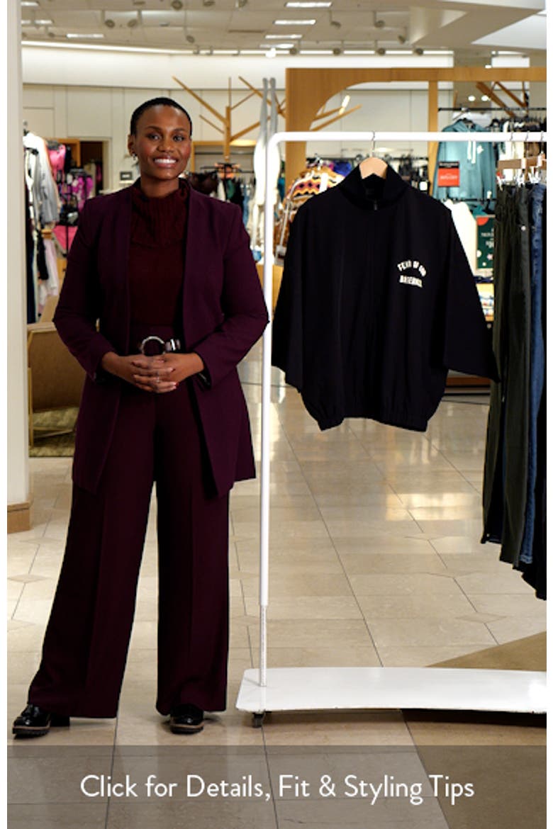 READYMADE oversize jaketシャツ MLB Oversize 3/4 Sleeve Half Zip Jacket (Men) | Nordstrom