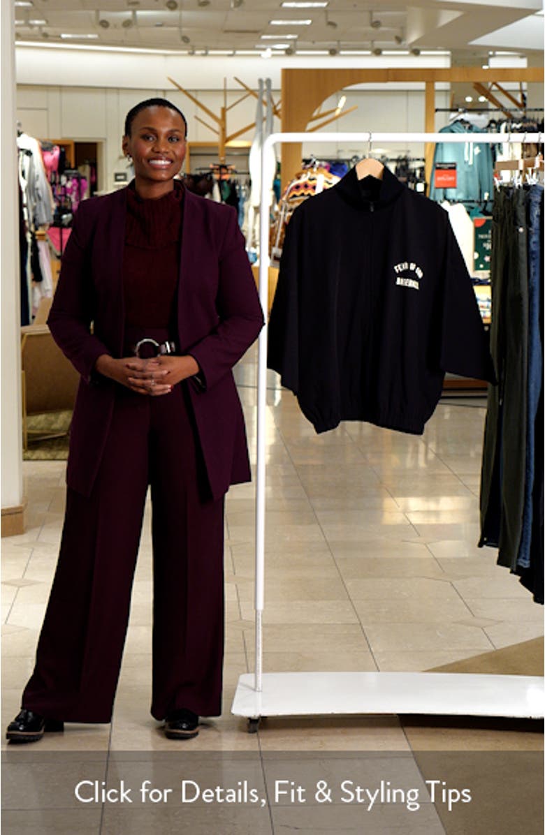 MLB Oversize 3/4 Sleeve Half Zip Jacket, sales video thumbnail