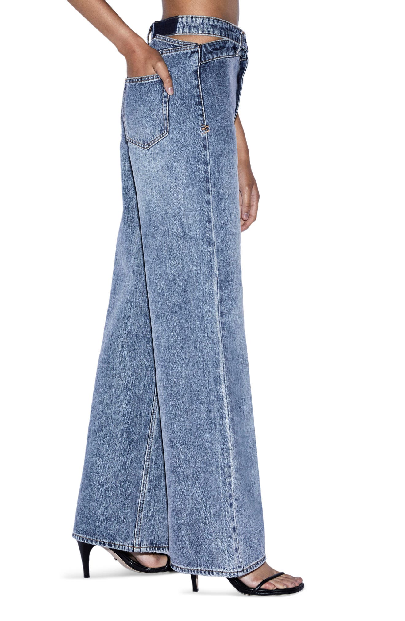 Ksubi Haven Cutout Waist Wide Leg Jeans (Women) | Nordstromrack