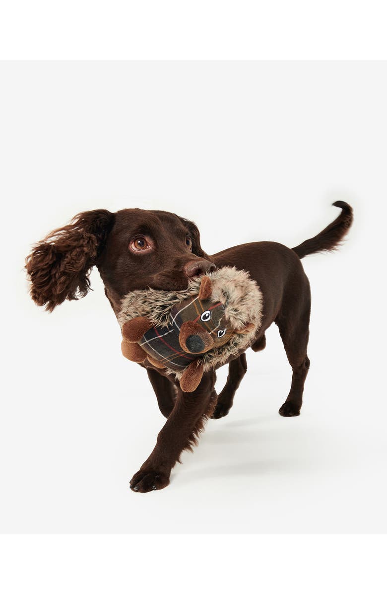 Barbour Hedgehog Dog Toy, Alternate, color, Brown/ Tartan