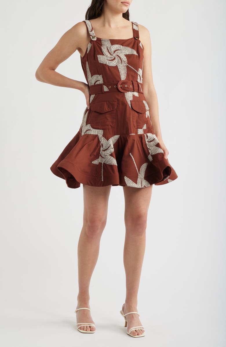 CIEBON Alivia Belted Fit & Flare Minidress, Main, color, 