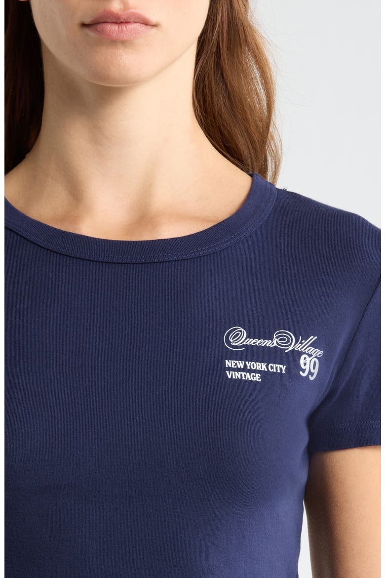 Queens Village Graphic Baby Tee, Alternate, color, NAVY