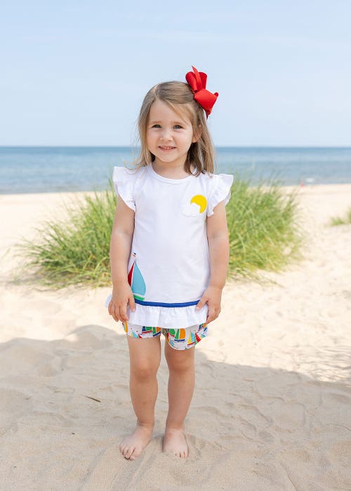Florence Eiseman Sailboat Top With Shorts In White