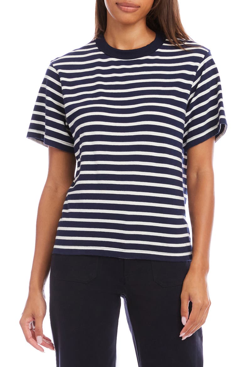 Stripe Cotton T-Shirt, Main, color, NAVY/WHITE