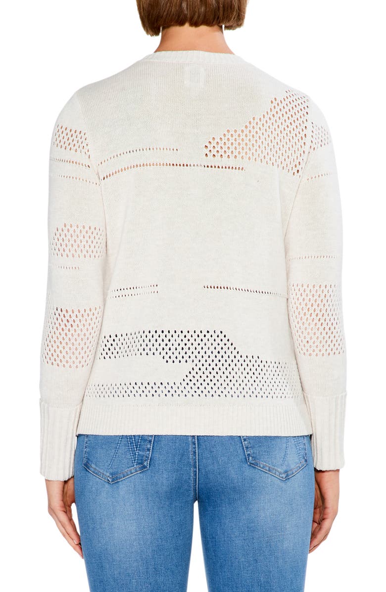 NIC+ZOE Placed Pointelle Crewneck Sweater, Alternate, color, Cobblestone