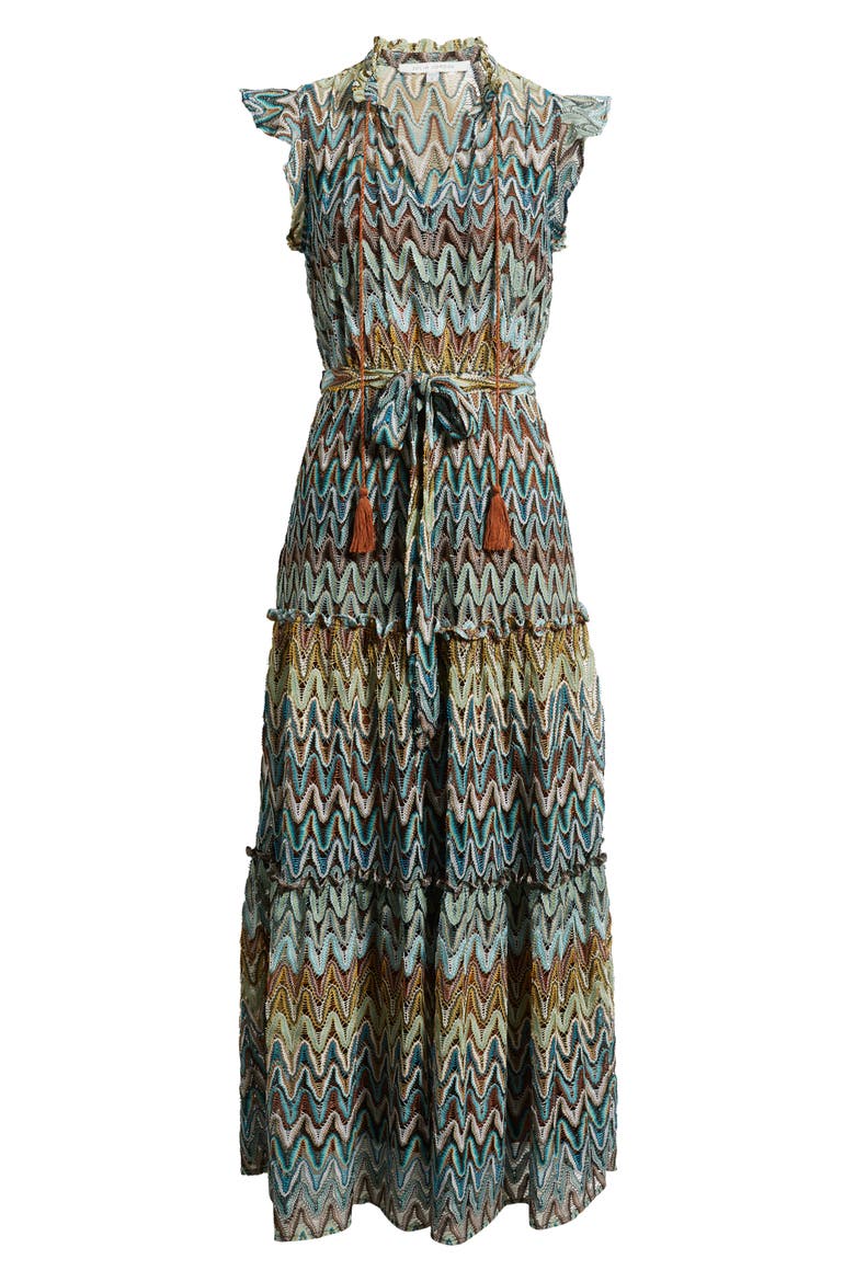Zigzag Sleeveless Maxi Dress, Alternate, color, GREEN MULTI