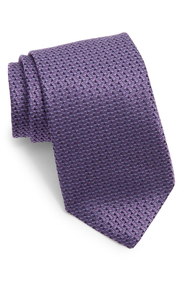Canali Neat Silk Tie, Main, color, 