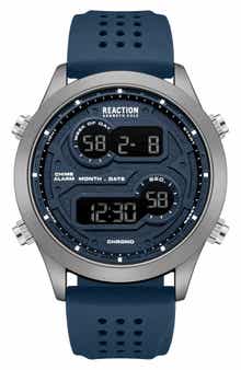 Kenneth Cole Reaction Silicone Strap Digital Watch, 47mm