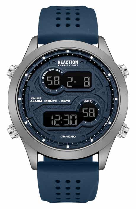 Kenneth Cole Reaction Silicone Strap Digital Watch, 47mm
