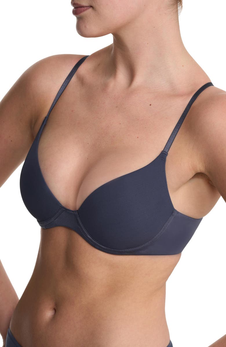 Natori Soft Focus Comfort Convertible Demi T-Shirt Bra, Alternate, color, Vintage Navy