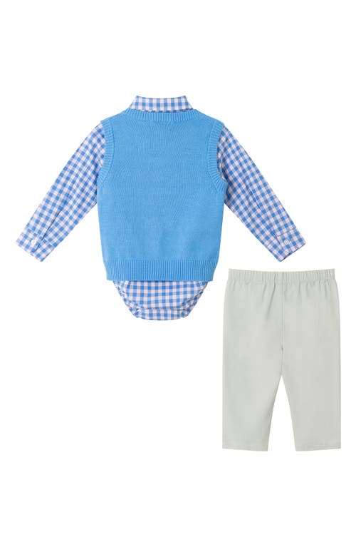 Andy & Evan Vest, Button-up Bodysuit, Pants & Bow Tie Set In Mid Blue