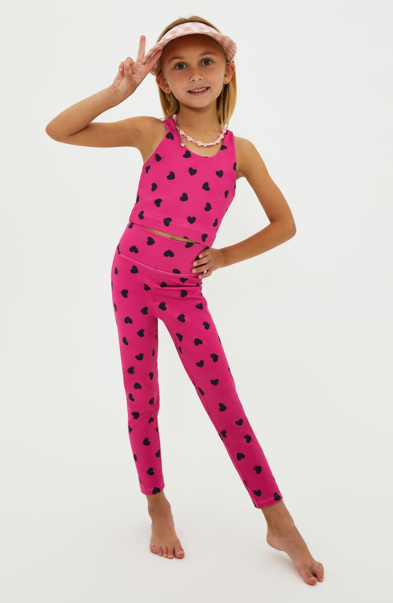 Beach Riot Kids' Little Peppa Heart Print Leggings, Alternate, color, 