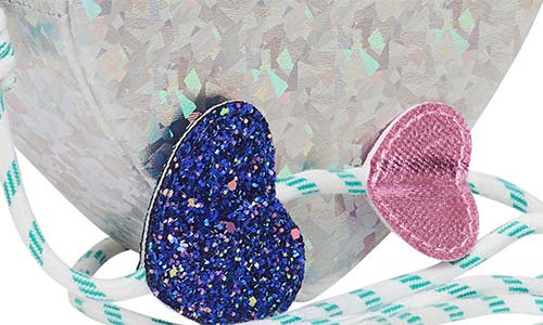 Mimi & Lula Kids' Holographic Heart Bag In Silver