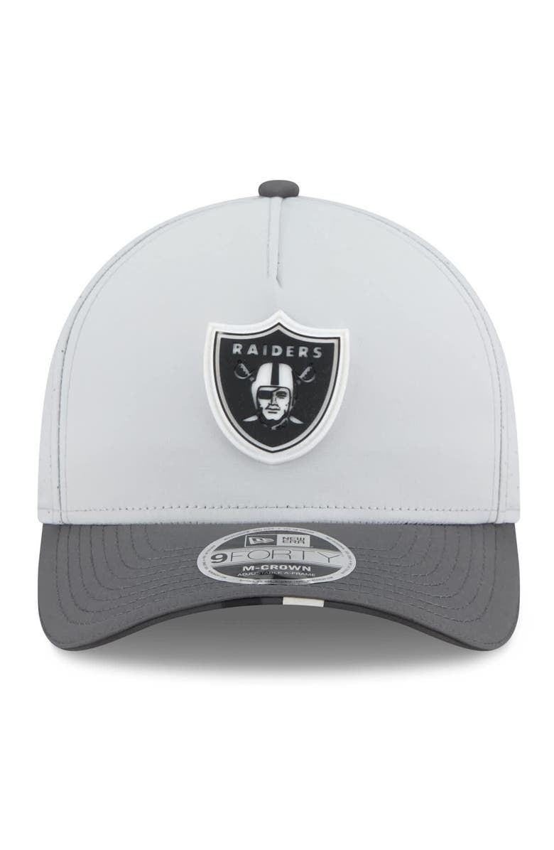 New Era Men's New Era Gray/Graphite Las Vegas Raiders 2025 NFL Training Camp A-Frame 9FORTY Adjustable Hat, Alternate, color, Gray