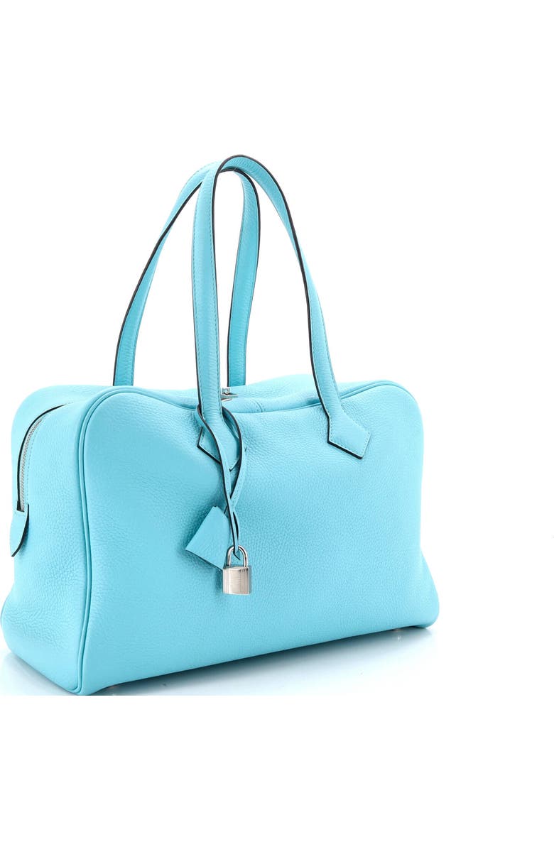 Pre-Owned Hermes Victoria II Bag Clemence 35, Alternate, color, Bleu Atoll