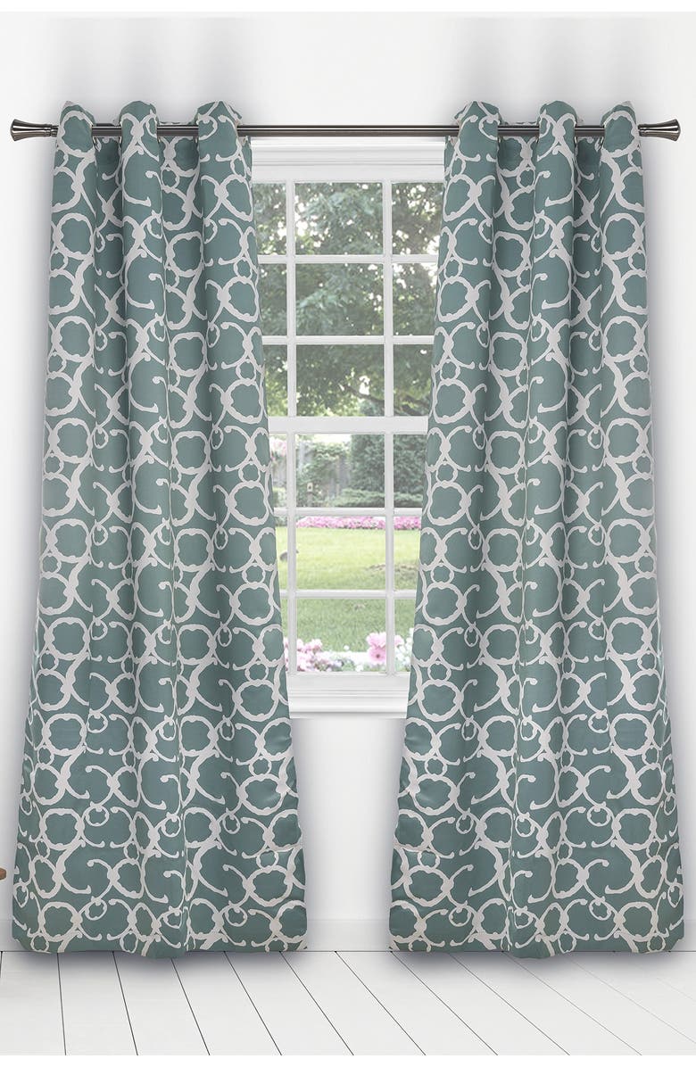 Duck River Textile Rhys Blackout Grommet Panel Curtains - Set of 2 - Dusty Teal, Main, color,