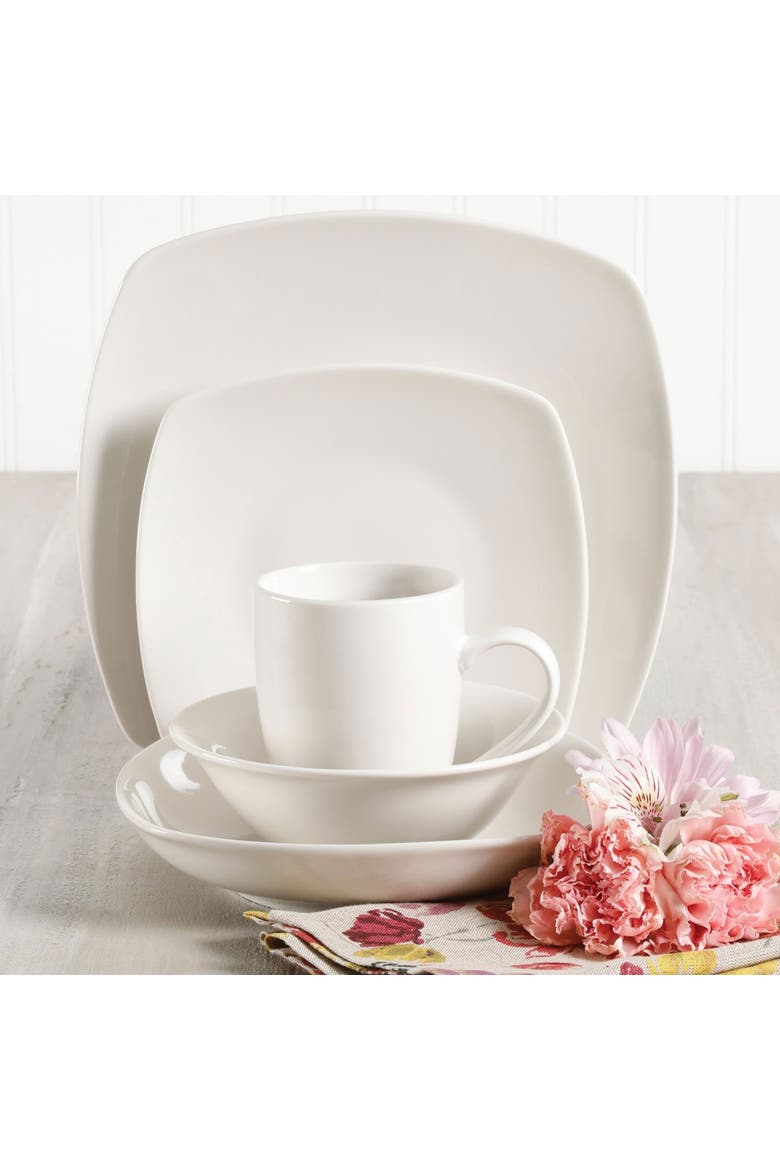Hagen Square Dinnerware Set , Set of 30, Alternate, color, White